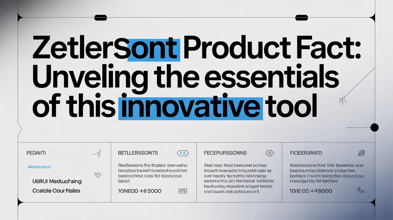 Zetlersont Product Fact: Unveiling the Essentials of This Innovative Tool
